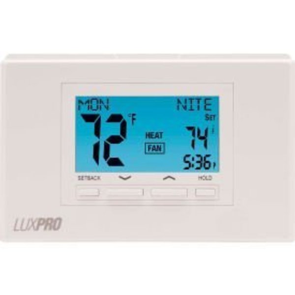 Lux Products LUX Low Voltage Digital 7-Day Programmable Thermostat P722U - 2 Stage Heat 2 Cool Heat Pump 24VAC - Pkg Qty 4 P722U